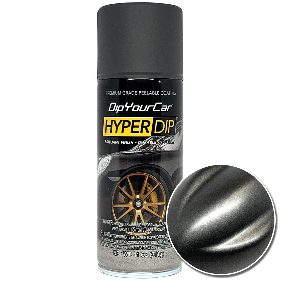Anthracite Grey HyperDip aerosol can from DipYourCar.com, used for DIY vehicle color customization.