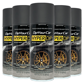 Anthracite grey HyperDip aerosol can from DipYourCar.com, designed for easy vehicle dip application and customization.