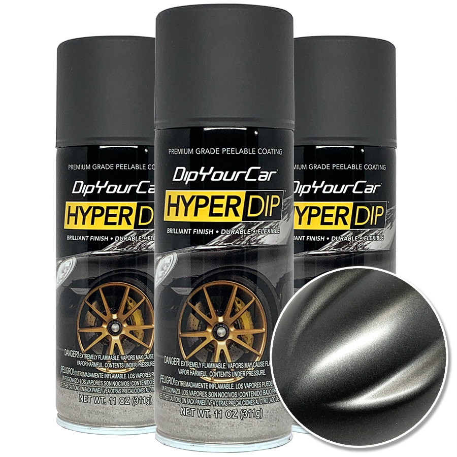 Anthracite grey HyperDip aerosol spray can from DipYourCar.com for automotive customization and color coating.