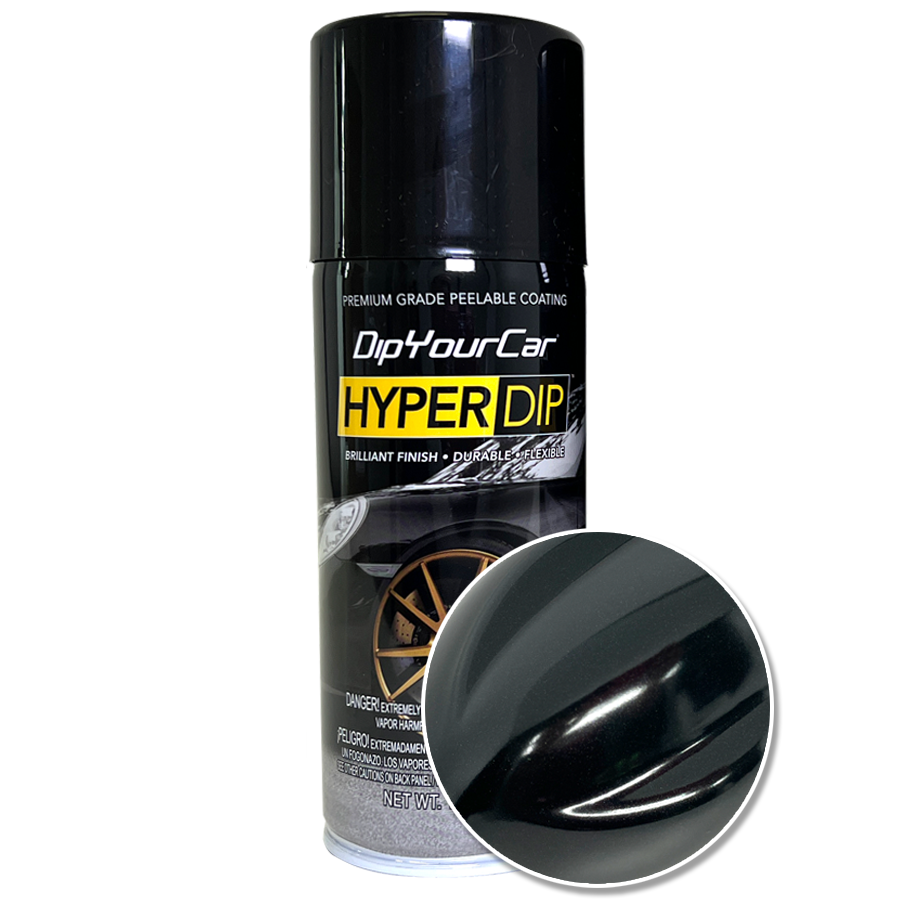 Black Emerald Metallic HyperDip aerosol spray from DipYourCar.com, showcasing vibrant metallic finish and aerosol packaging.