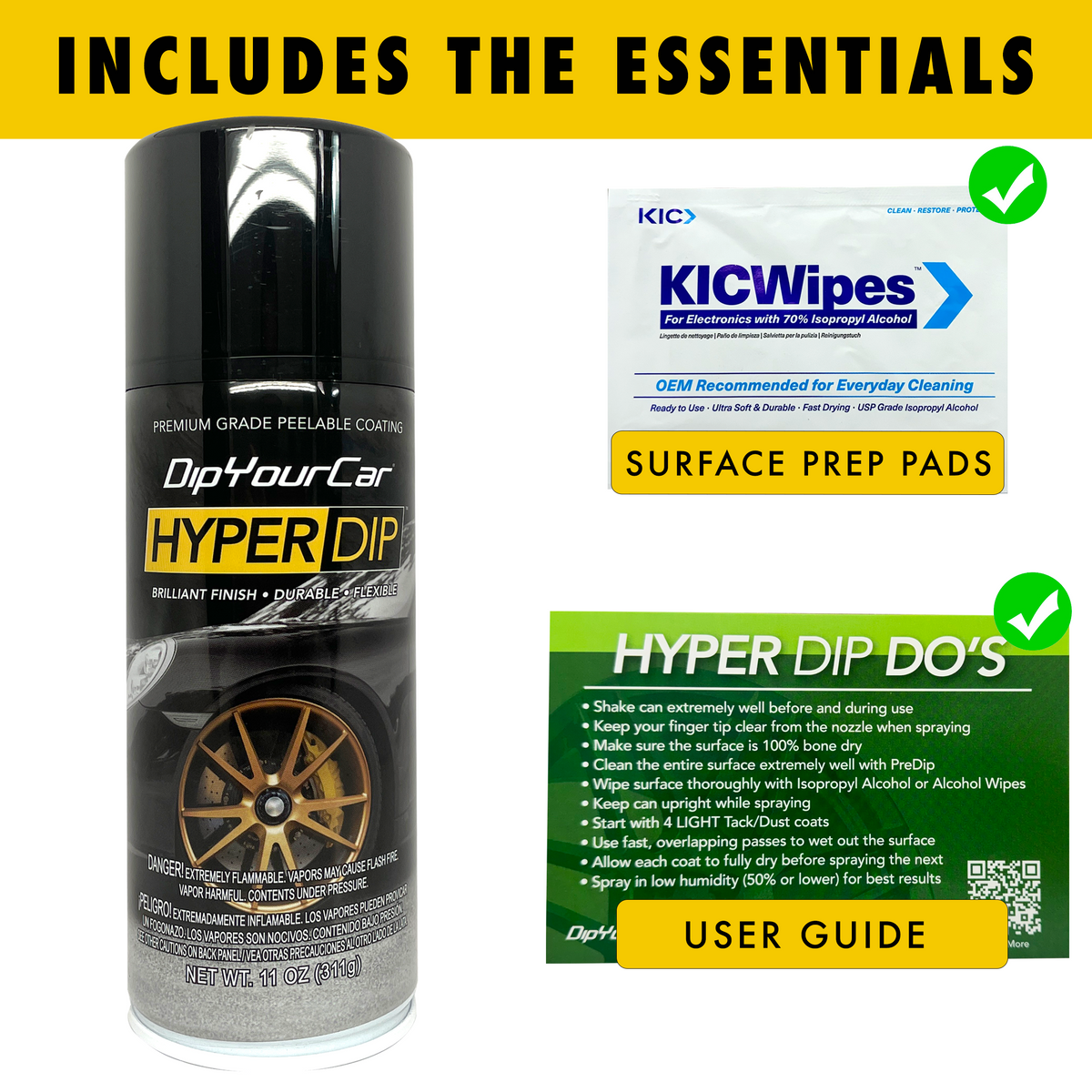 Black Emerald Metallic HyperDip aerosol can from DipYourCar.com showing the colorful, metallic HyperDip spray for car customization.