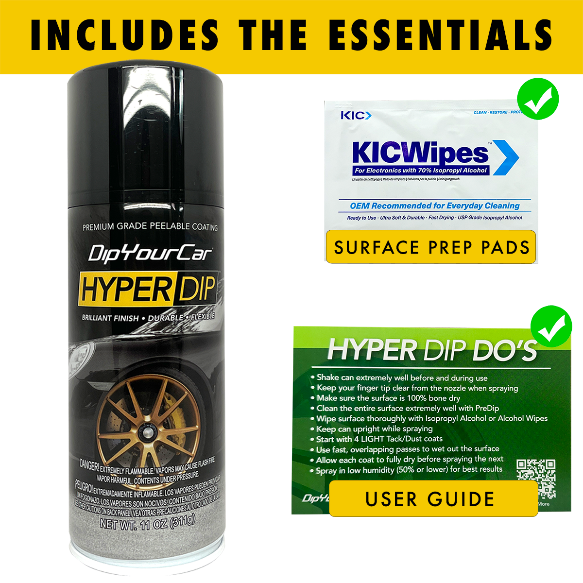 Black Emerald Metallic HyperDip aerosol spray from DipYourCar.com, showing a can of HyperDip Aerosols with vibrant metallic finish.