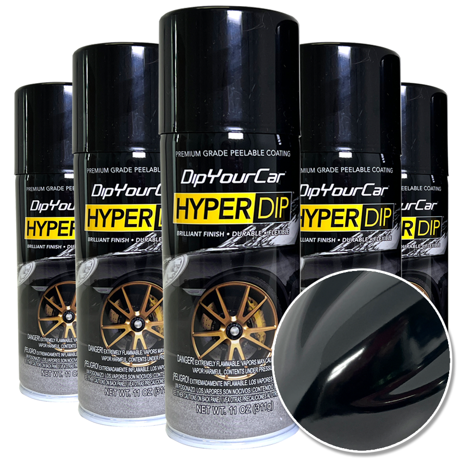Black Emerald Metallic HyperDip aerosol can from DipYourCar.com, showcasing a sleek metallic finish and HyperDip branding.