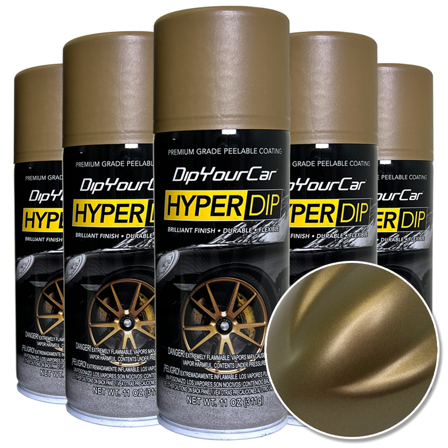 Bronze Gold HyperDip aerosol spray can from DipYourCar.com featuring vibrant metallic bronze gold finish.
