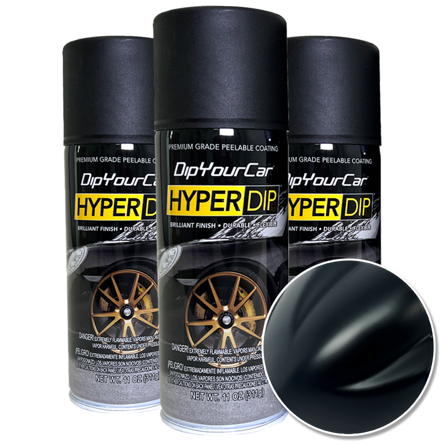 Frozen Black HyperDip aerosol can from DipYourCar.com, featuring HyperDip Aerosols in a sleek black finish.