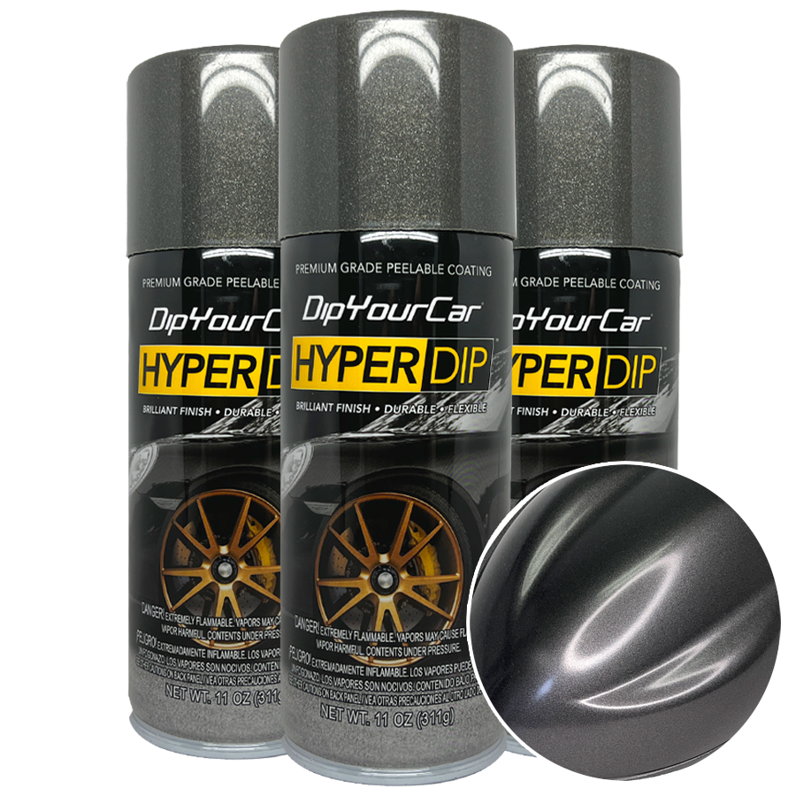 Single Stealth Grey HyperDip aerosol can from DipYourCar.com, used for DIY vehicle color coating and customization.