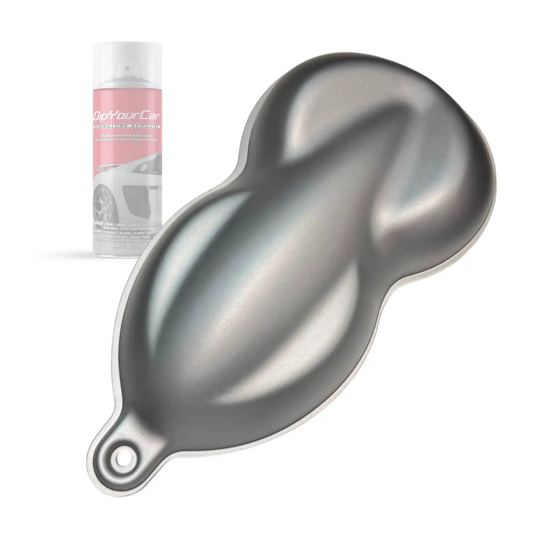 Aluminum PDS peelable aerosol spray from DipYourCar.com, shown in a can with a silver finish for automotive customization.