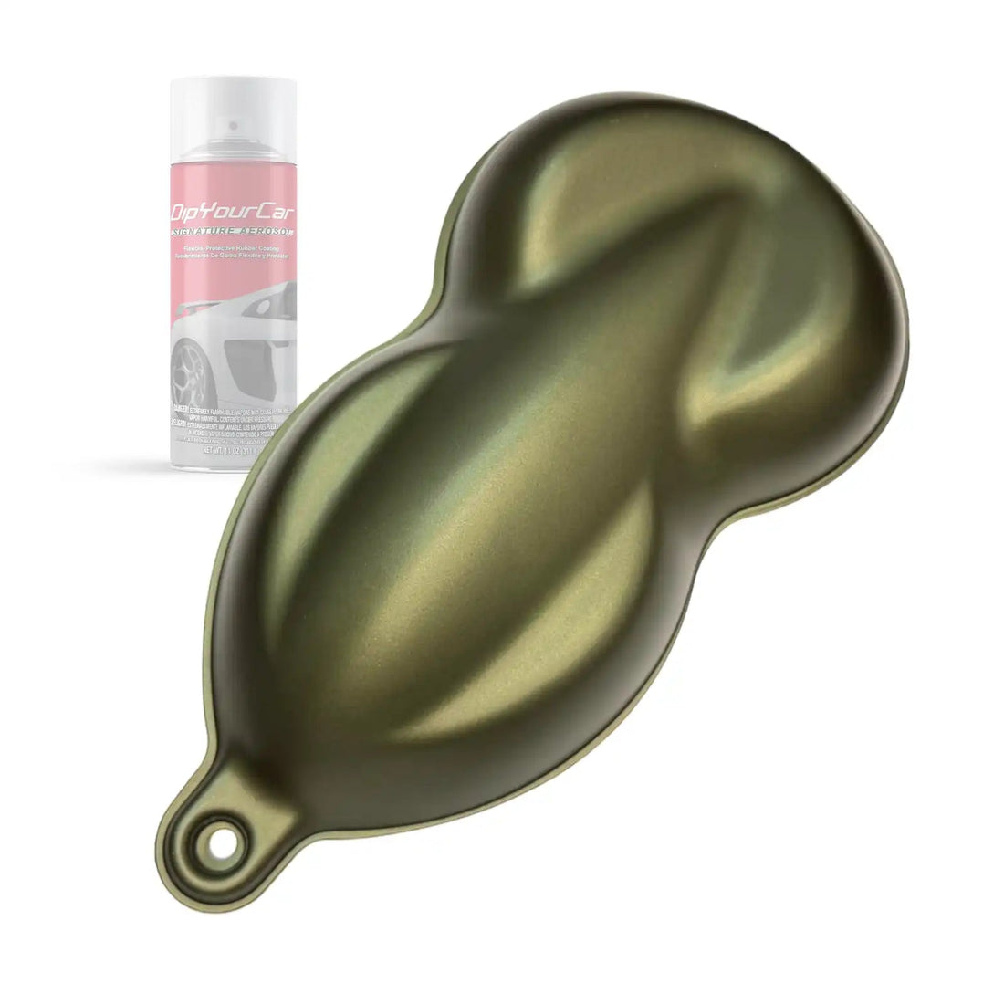 Army green PDS aerosol peelable paint can from DipYourCar.com, shown in a close-up image.