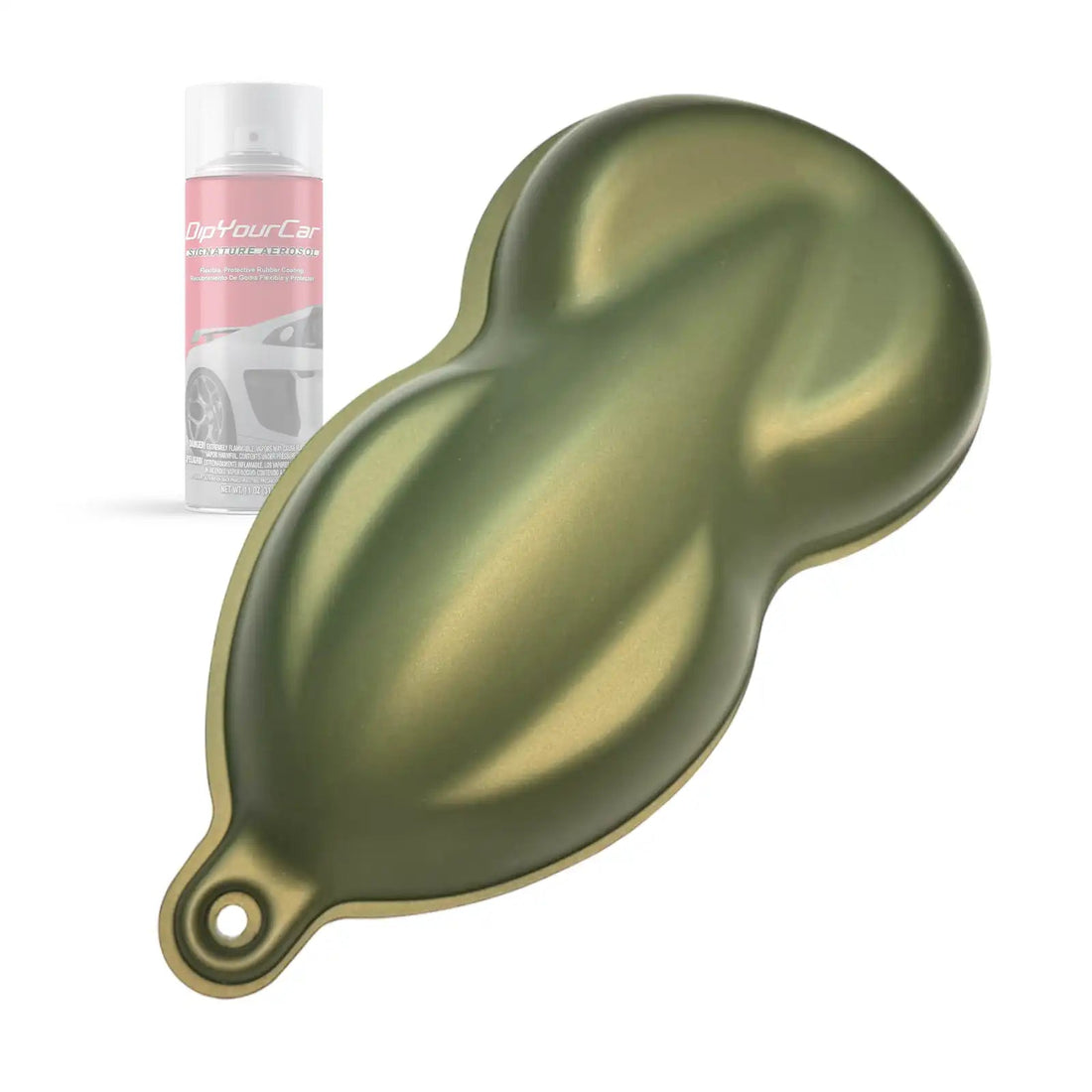 Tactical Green PDS peelable aerosol spray can by DipYourCar.com, used for automotive surface coating and customization.