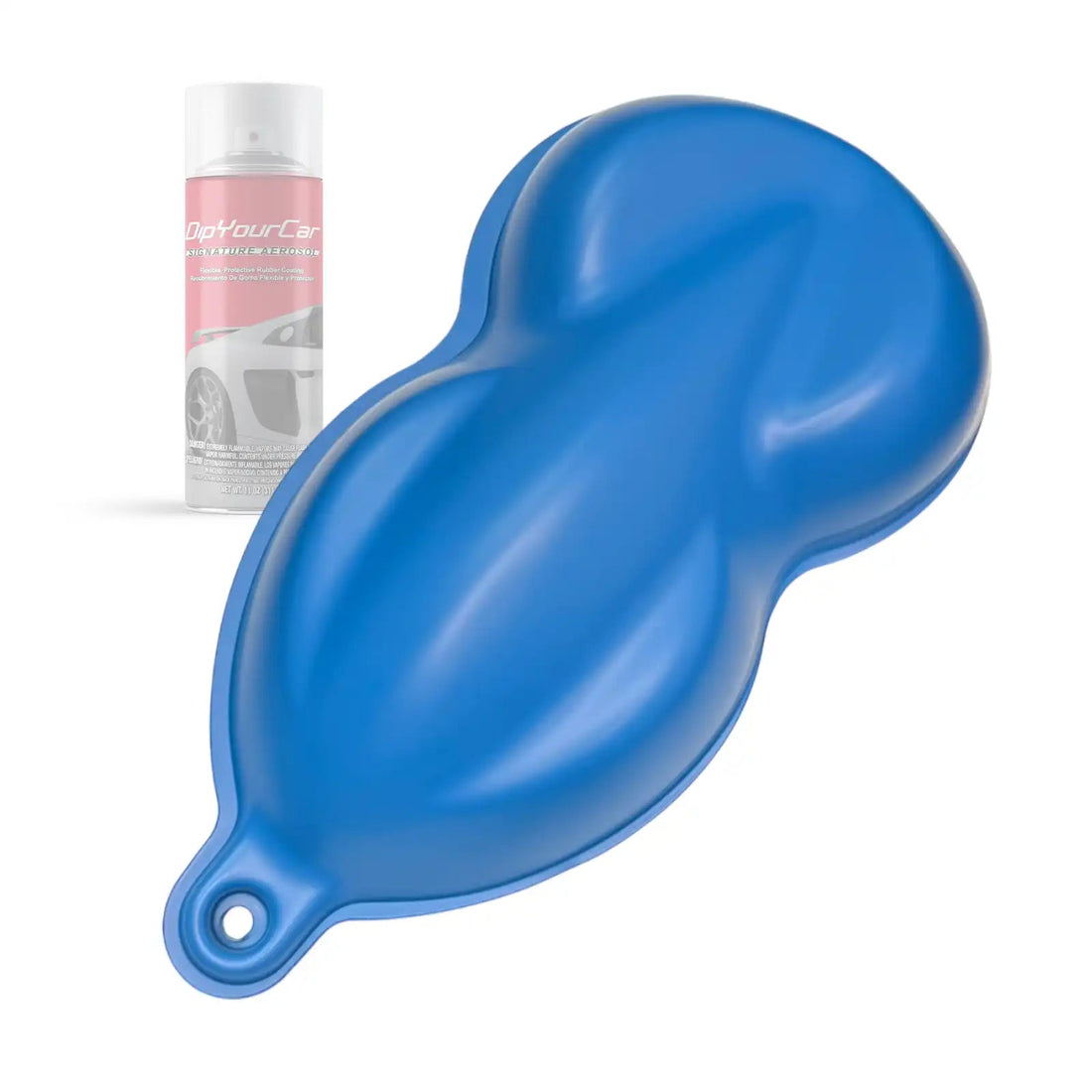 Light blue DipYourCar.com peelable aerosol spray can for automotive customization and temporary paint effects.