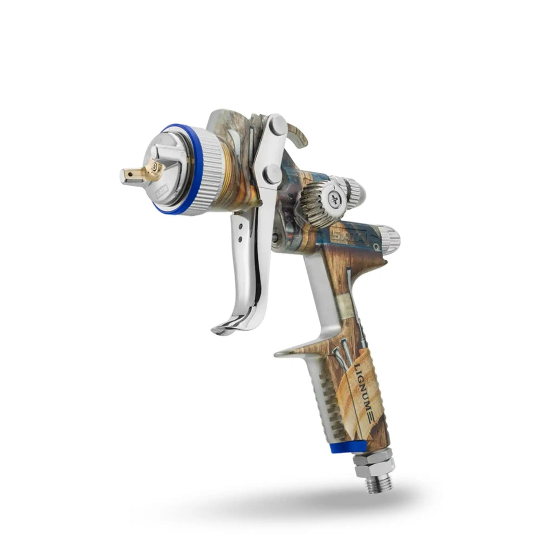SATAjet 1000 B Lignum 3 spray gun with 0.6L cup for automotive painting, featuring ergonomic design and high precision.