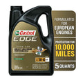 Castrol EDGE 5W-40 full synthetic motor oil for European engines, 5 quarts, 10,000 mile protection