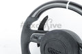 Custom Audi R8 and TT steering wheel by Exclusive Steering, showcasing high-quality leather and sporty design for 2008-2015 models.