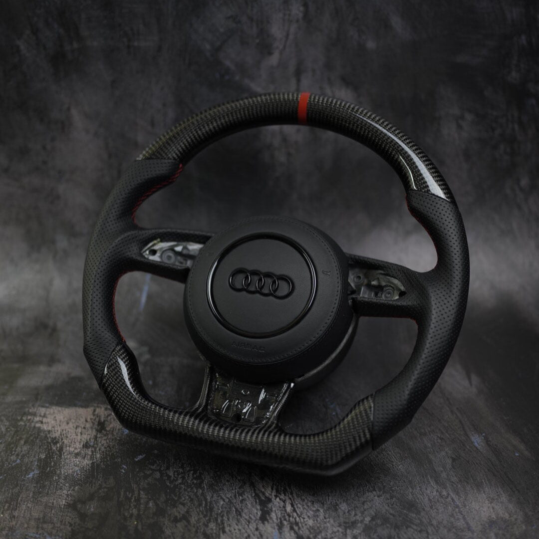Custom Audi steering wheel for 2012-2018 A3, A4, A5, A6, A7, A8, S3, S4, S5, S6, S7, S8, RS7 by Exclusive Steering.