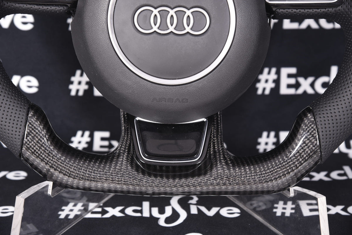 Custom Audi steering wheel for 2012-2018 A3, A4, A5, A6, S3, S4, S5, S6, S7, S8, RS7 by Exclusive Steering.
