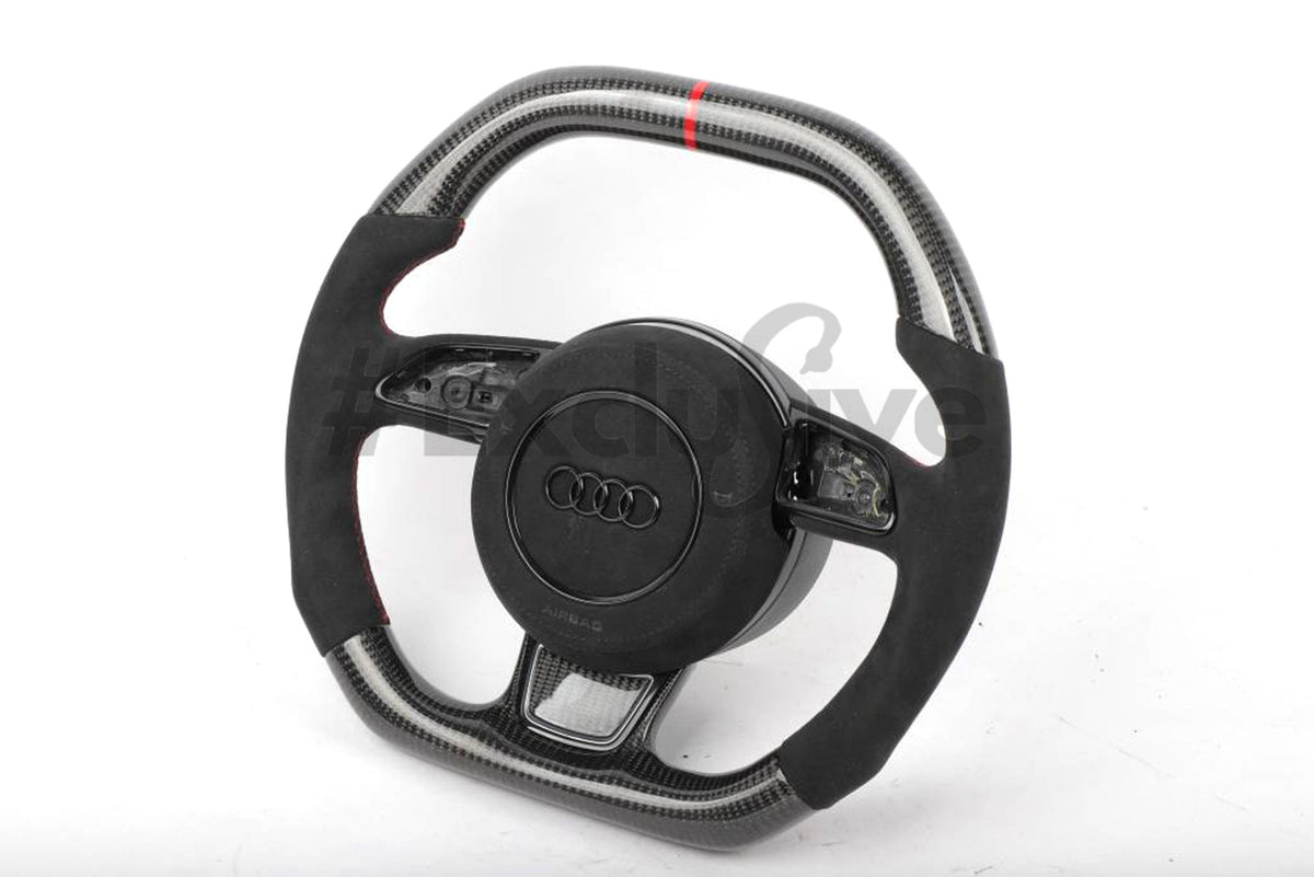 Custom steering wheel for Audi models 2012-2018 by Exclusive Steering, featuring sleek design and high-quality craftsmanship.