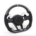 Audi R8 and TT 2016-2023 custom steering wheel by Exclusive Steering, showcasing premium leather and sleek design details.