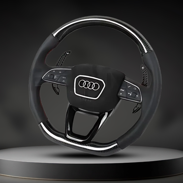 Custom Audi Q3 Q5 Q7 Q8 SQ5 SQ7 steering wheel by Exclusive Steering, with leather grip and sporty design, for 2016-2024 models.
