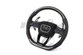 Custom Audi Q3, Q5, Q7, Q8, SQ5, SQ7 steering wheel by Exclusive Steering, featuring leather and detailed stitching.