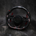 Custom Audi A5 S3 RS3 S4 RS4 S5 RS5 steering wheel by Exclusive Steering, with black leather and sporty design.