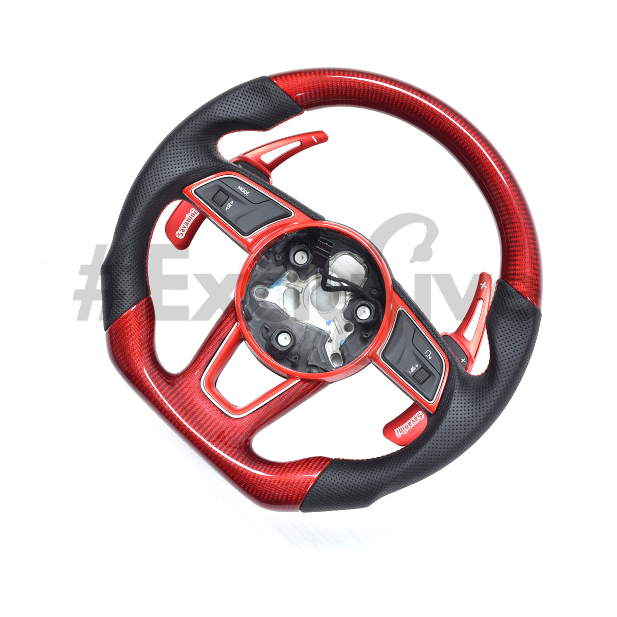 Custom Audi A5 S3 RS3 S4 S5 RS5 steering wheel by Exclusive Steering, showcasing premium leather and sporty design.