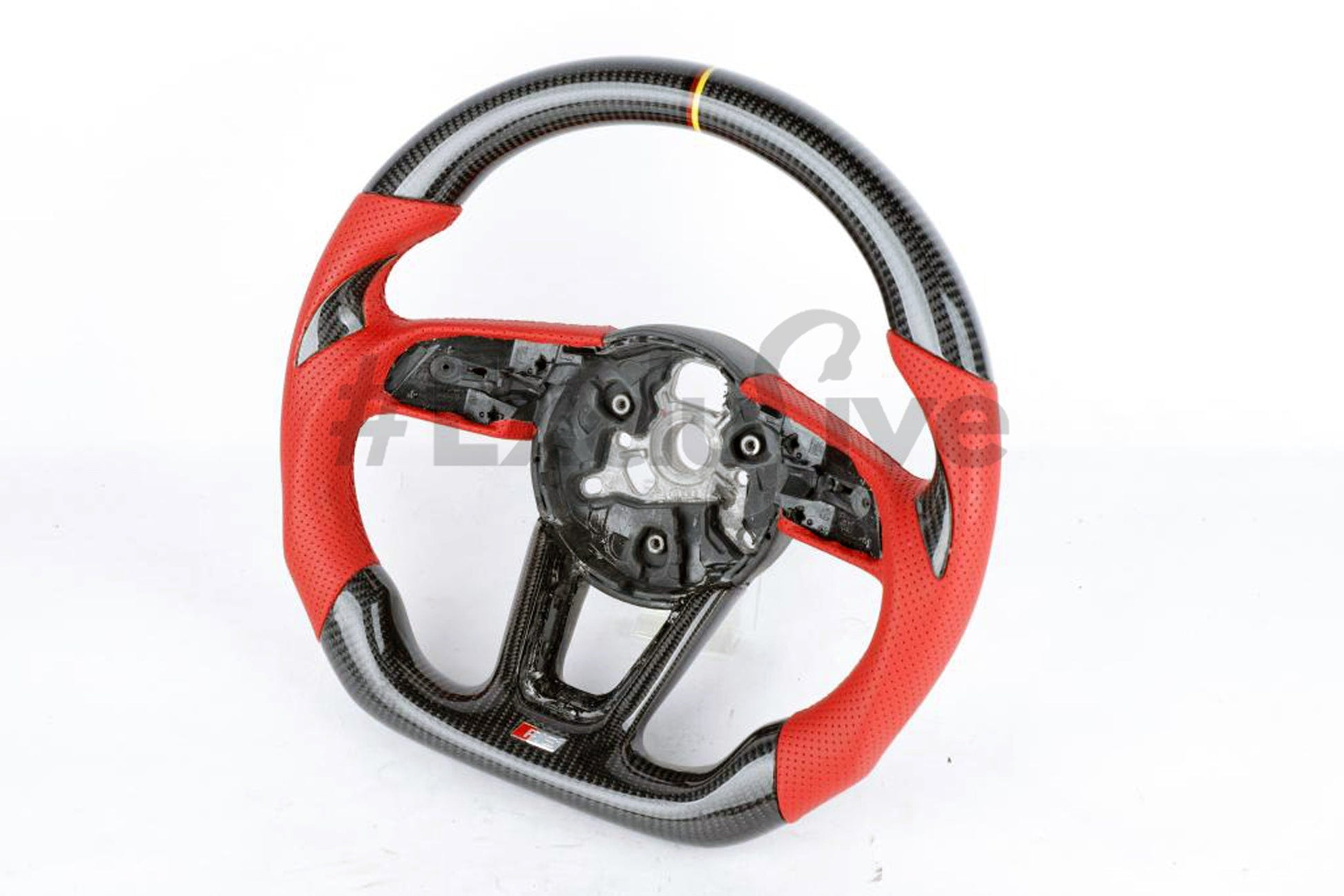Custom Audi A5, S3, RS3, S4, RS4, S5, RS5 steering wheel by Exclusive Steering showing leather grip and sporty design.