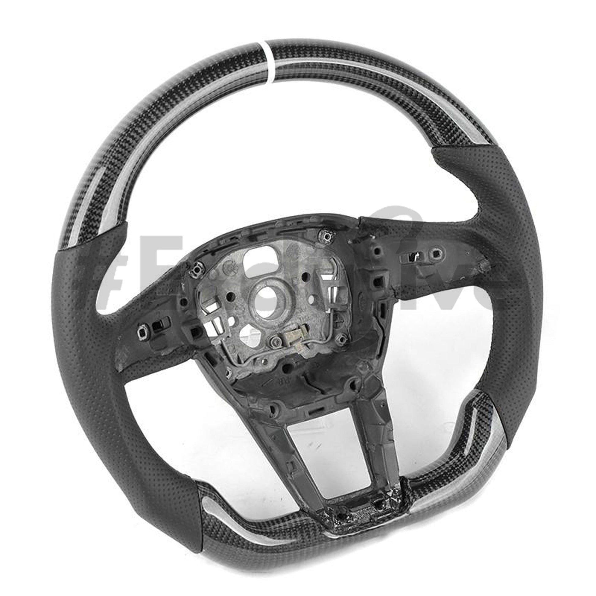 Custom Audi A6, S6, RS6, A7, S7, RS7, C8 steering wheel by Exclusive Steering, featuring premium leather and sporty design.