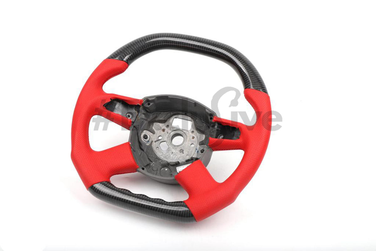 Custom Audi A3, A4, A5, A6, Q7 steering wheel by Exclusive Steering, showcasing premium leather and ergonomic design.