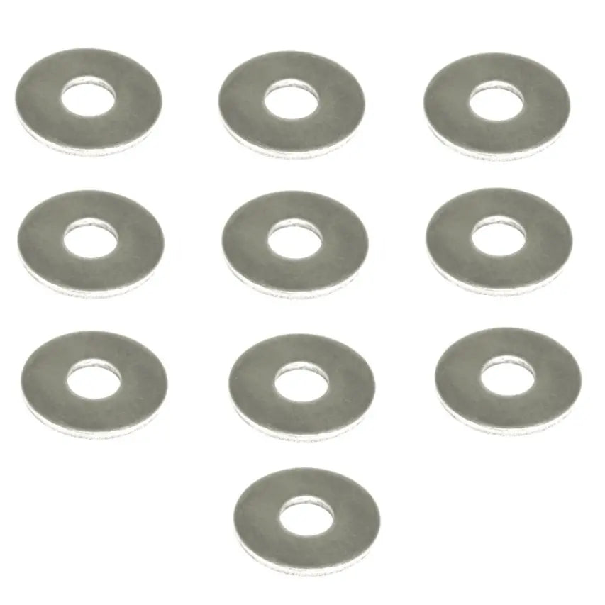 ZSPEC M6 Fender Flat Washers made of SUS304 stainless steel, 10-pack, showing durable, flat washers with M6 size for fastening applications.