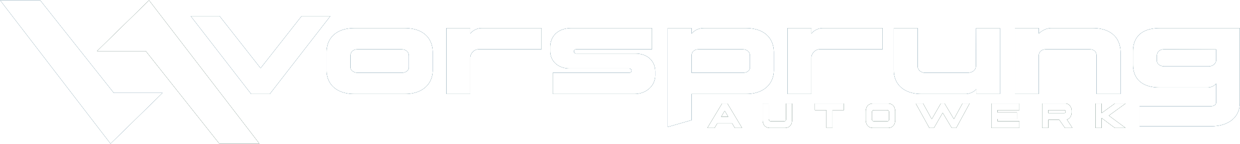 Vorsprung Autowerk logo with sleek, modern typography and geometric design elements
