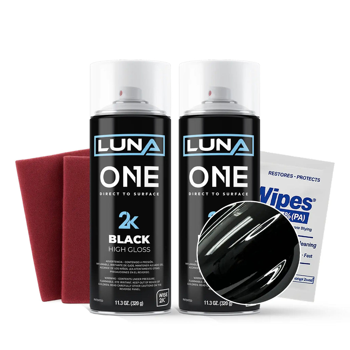 Glossy Luna One Aerosols by DipYourCar.com in a sleek spray can with vibrant packaging, designed for automotive detailing and customization.
