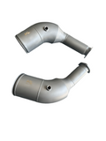 IRL LLC Audi C8 RS7 downpipe with maxflow race design, showcasing the high-performance exhaust component.