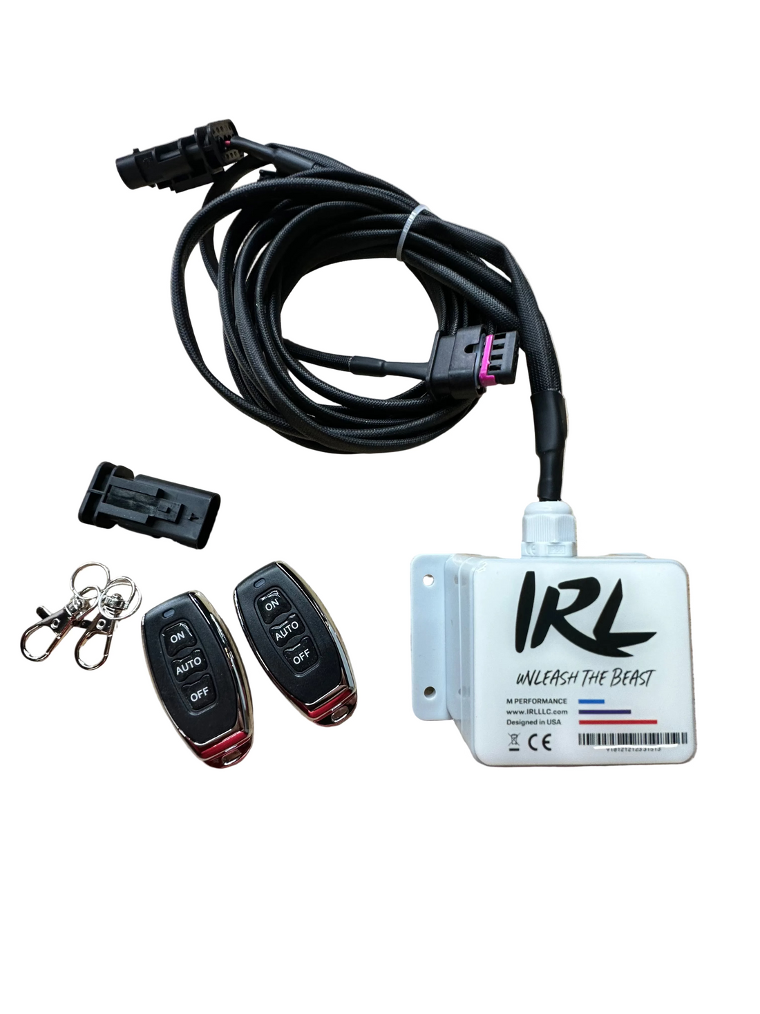 IRL LLC IRL V2 Valve Controller plug-and-play device for gaming and simulation setups, with control buttons visible.