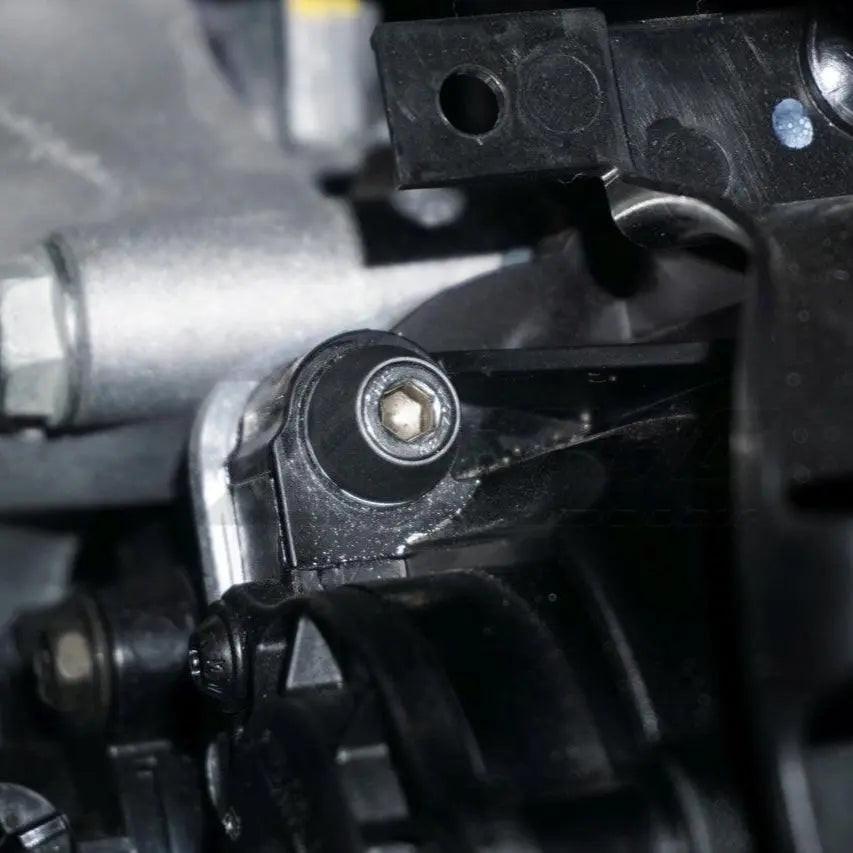 Stainless and billet ZSPEC "Stage 2" Dress Up Bolts® fastener kit for 2014-2020 Jeep Cherokee V6, shown on vehicle.