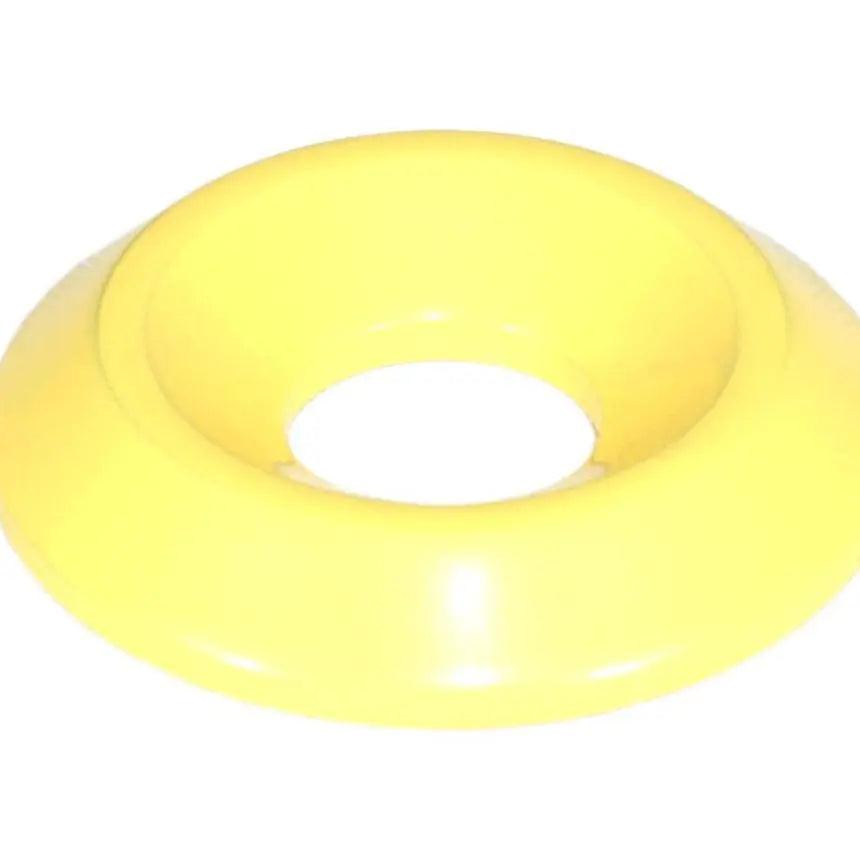 Yellow painted M6 Fender Fastener from ZSPEC Design's Stage 3 Dress Up Bolts kit for 2006-2009 VW Golf R32 MK5.