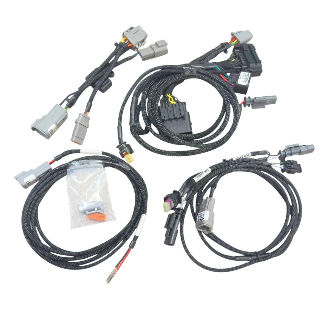 MOTIV ReFlex+ Install Harness for BMW B58 and S58 engines, plug-and-play connection, visible wiring and connector for installation.