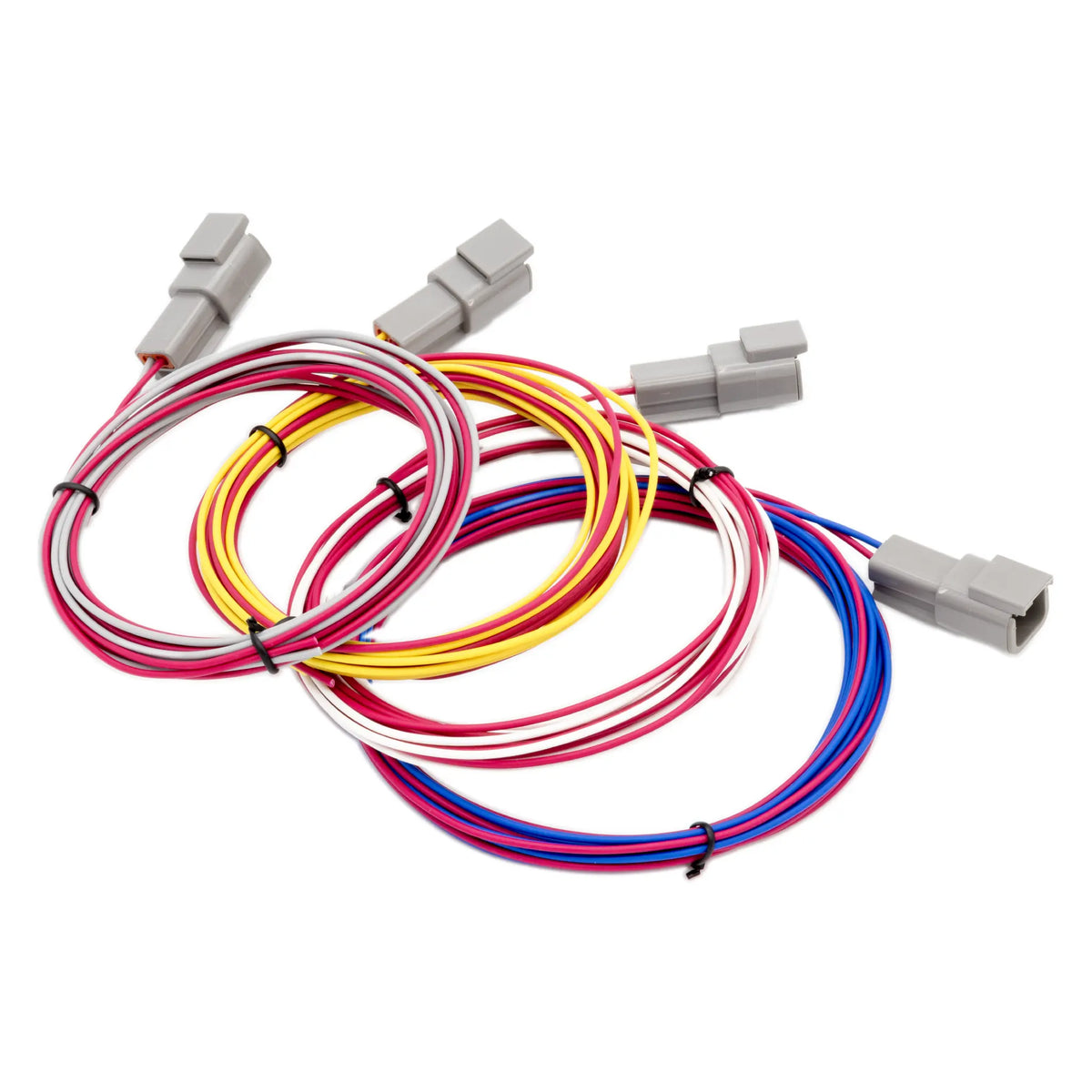 MOTIV ReFlex+ Plug-n-Play Harness Kit for Tensility Motorsport, with black wiring and connectors, designed for automotive tuning.