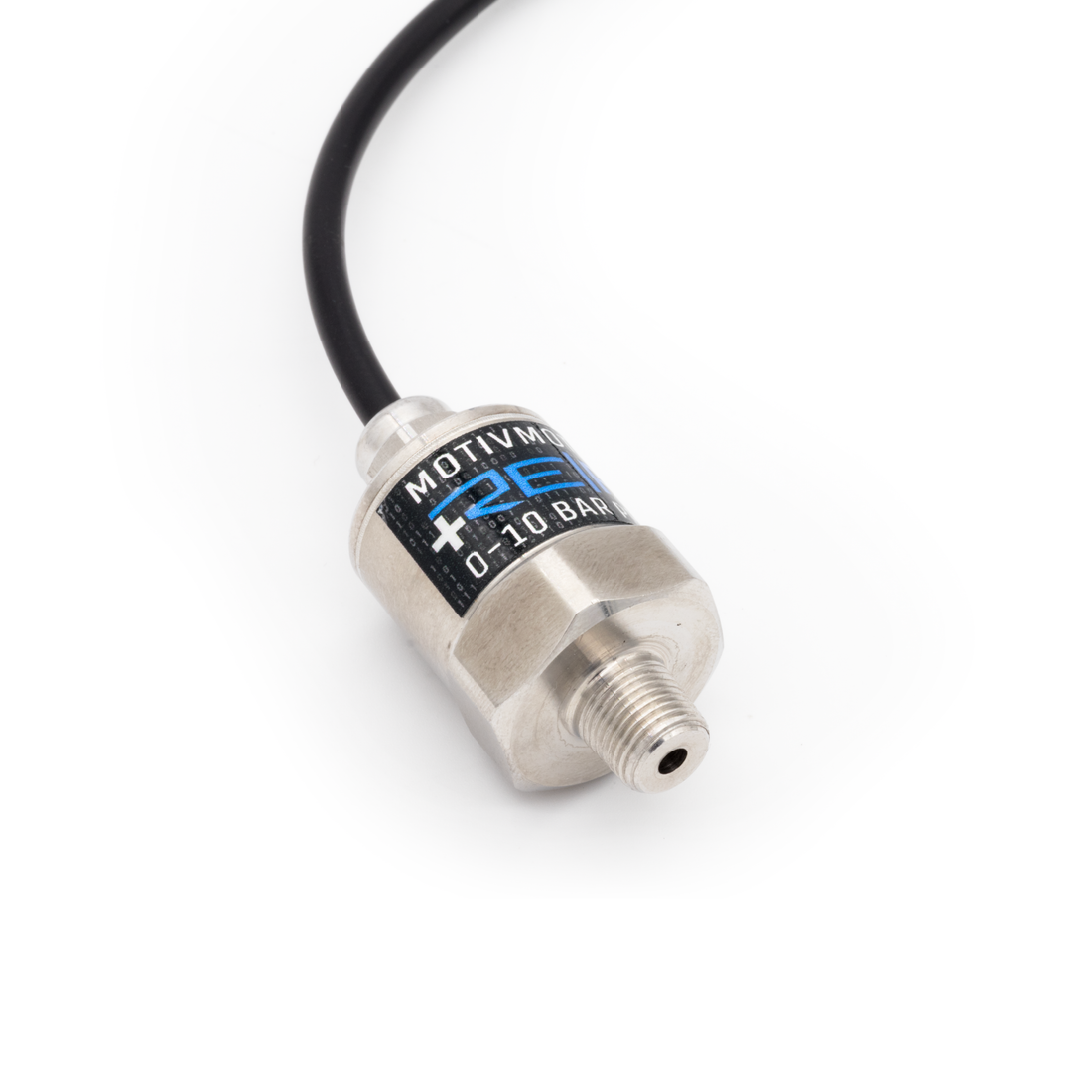 MOTIV ReFlex+ 0-10 bar pressure sensor with digital display and connection ports for accurate pressure measurement.