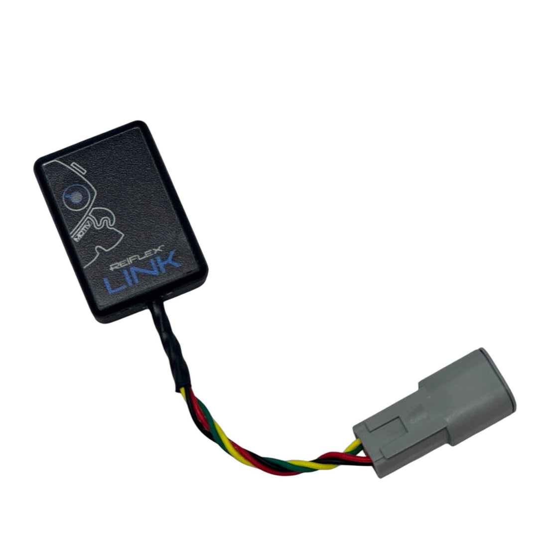 MOTIV ReFlex+ Link Control Unit showing a sleek black device with buttons and ports for smart control and connectivity.