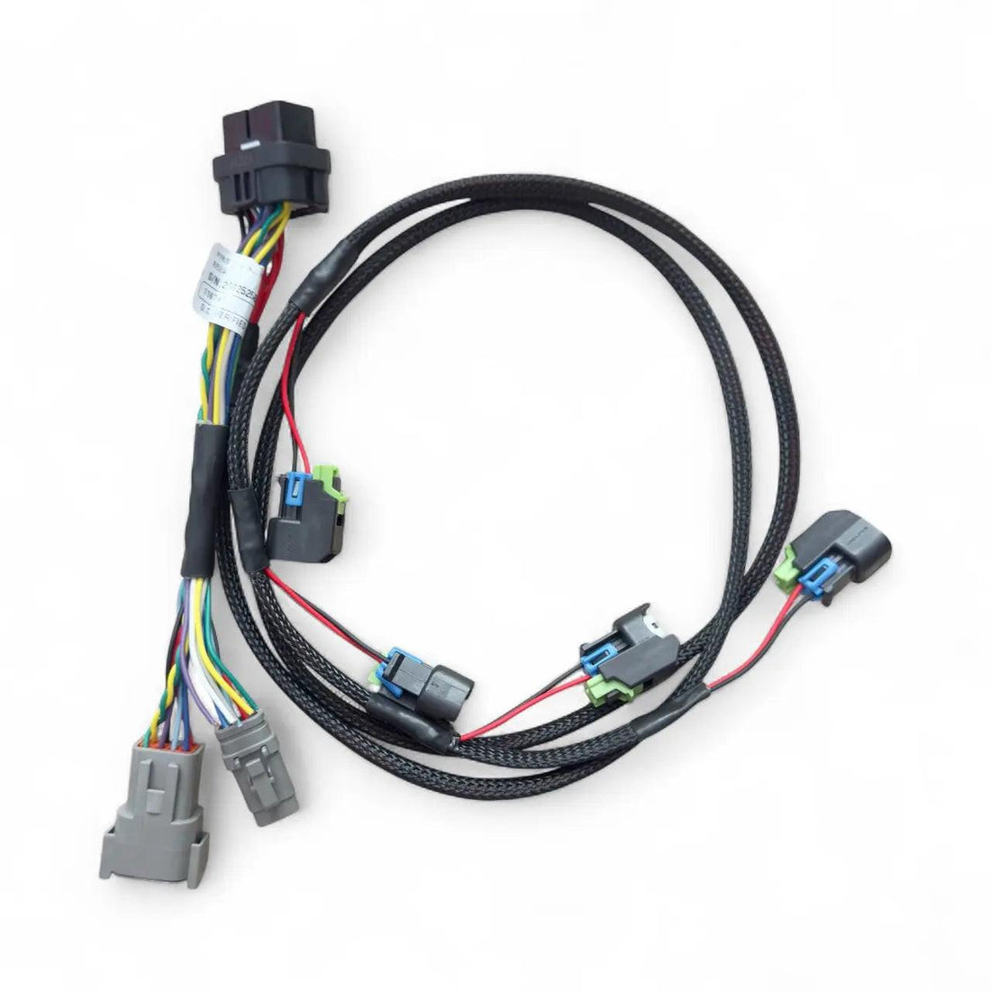 MOTIV ReFlex Main Injector Harness for Inline-4 Ford engines, showing the wiring and connectors for fuel injection system repair.