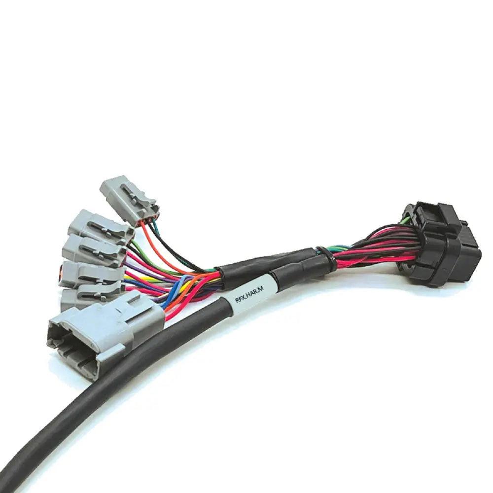 MOTIV ReFlex Main Injector Harness for V8 engines, black wiring with connectors, designed for fuel injection system installation.