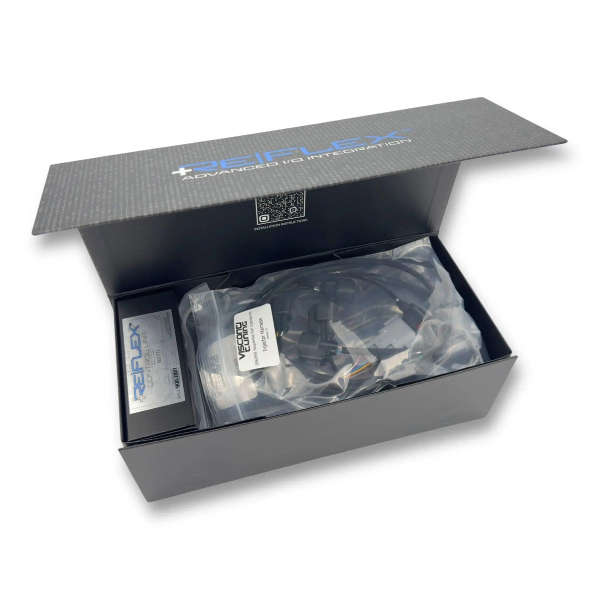 MOTIV ReFlex+ Advanced I/O Integration device for BMW B58 and S58 engines, plug-and-play installation, compact electronic module.