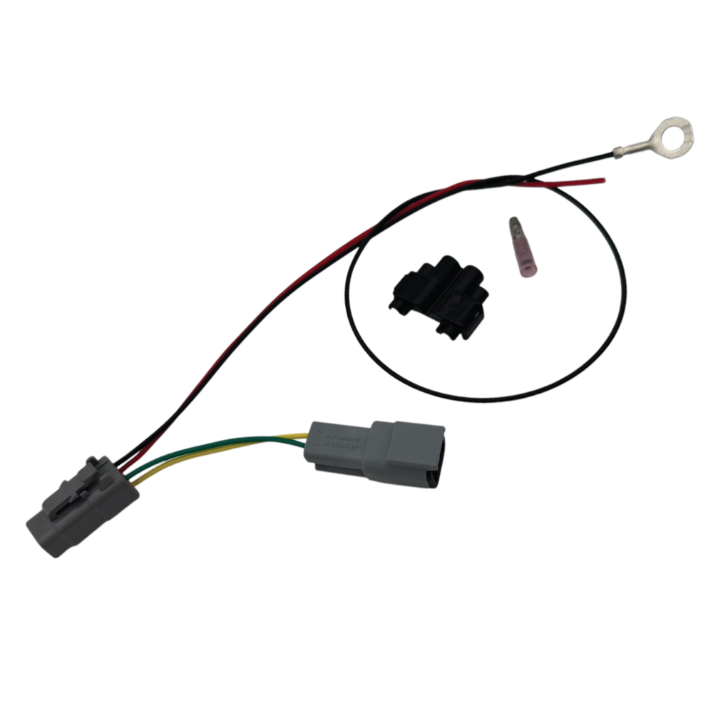 Motiv FlexFuel+ install harness for flexible fuel system integration, featuring multiple connectors and durable wiring.