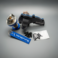 Vorsprung Autowerk Audi 3.0T billet thermostat housing for EA837 Gen 1 Non-Evo, installed on the engine.