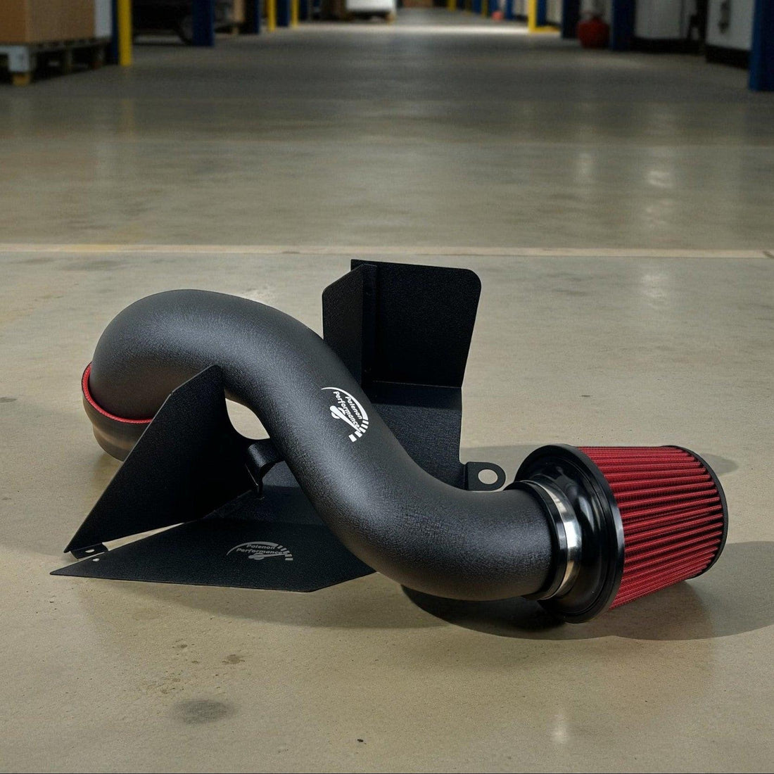 Palenon Performance cold air intake for 2.0T Audi A3 8V and S3 8V, shown with sleek metal tubing and air filter.