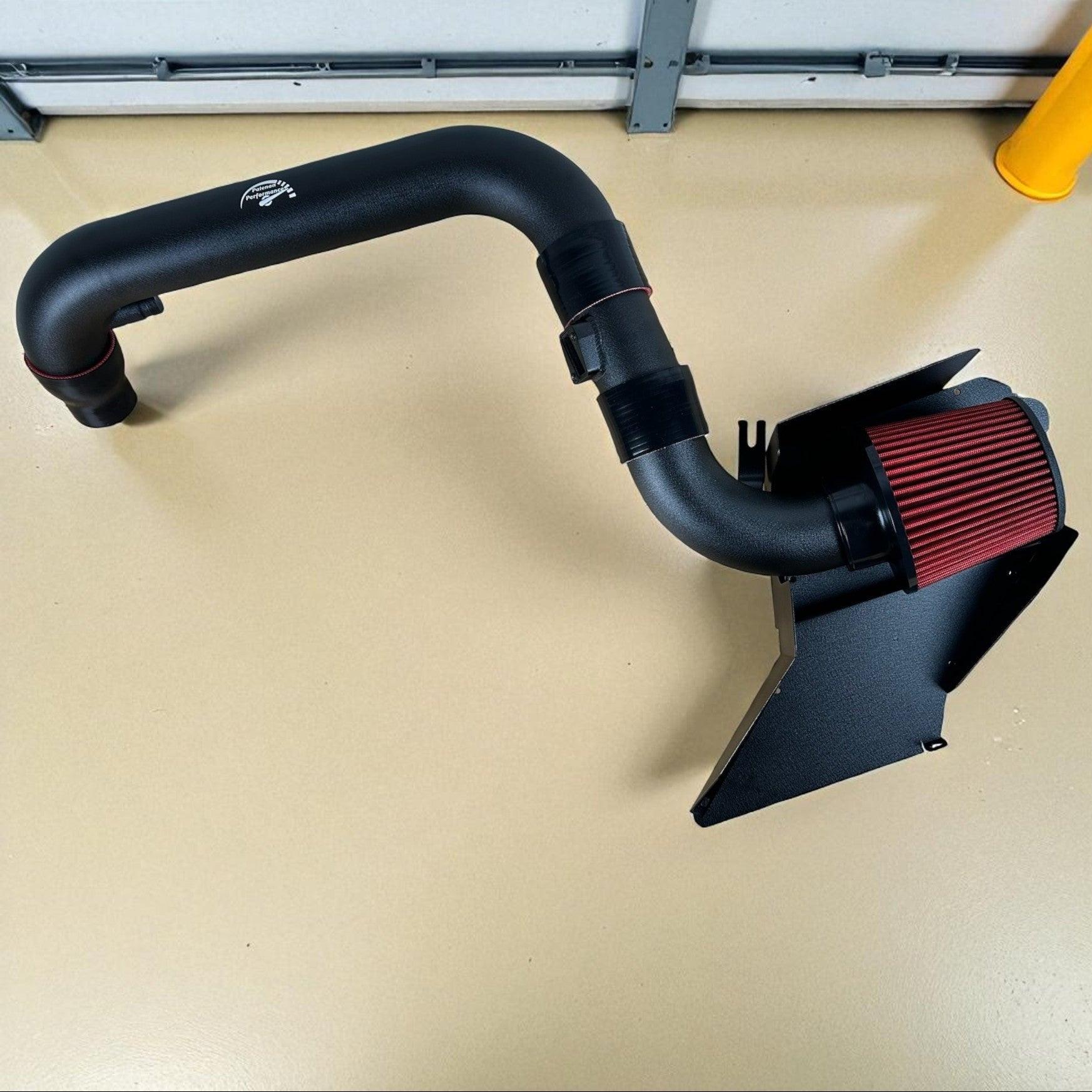 Palenon Performance cold air intake for 2.0T Audi A3 S3 8P, showcasing the sleek black air intake tube and filter system.