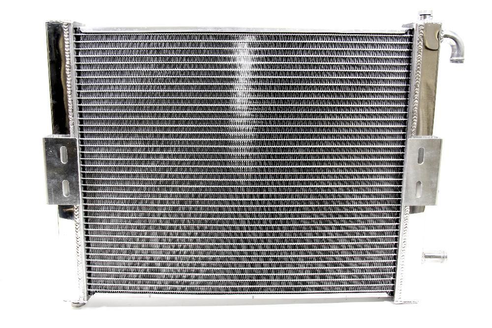 Private Label Mfg PLM Audi Heat Exchanger V2 for A4 S4 B8 B8.5, showing a black automotive heat exchanger part.