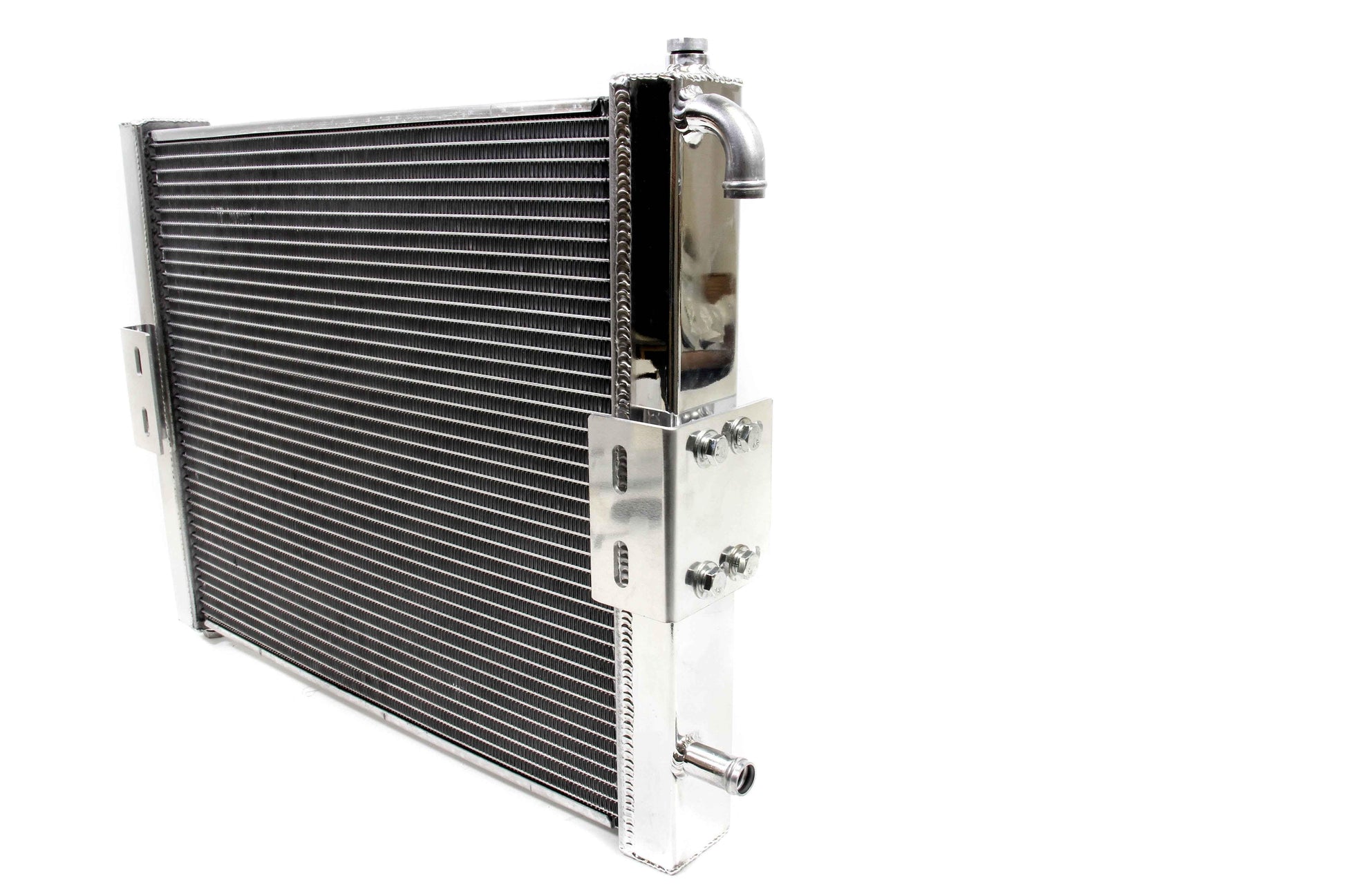 Private Label Mfg PLM Audi Heat Exchanger V2 for A4 S4 B8 B8.5, black automotive part shown in close-up image.
