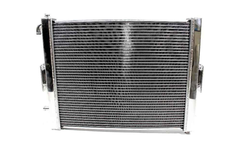 Private Label Mfg PLM Audi Heat Exchanger V2 for A4 S4 B8 B8.5, black motor vehicle part with detailed fins and connections