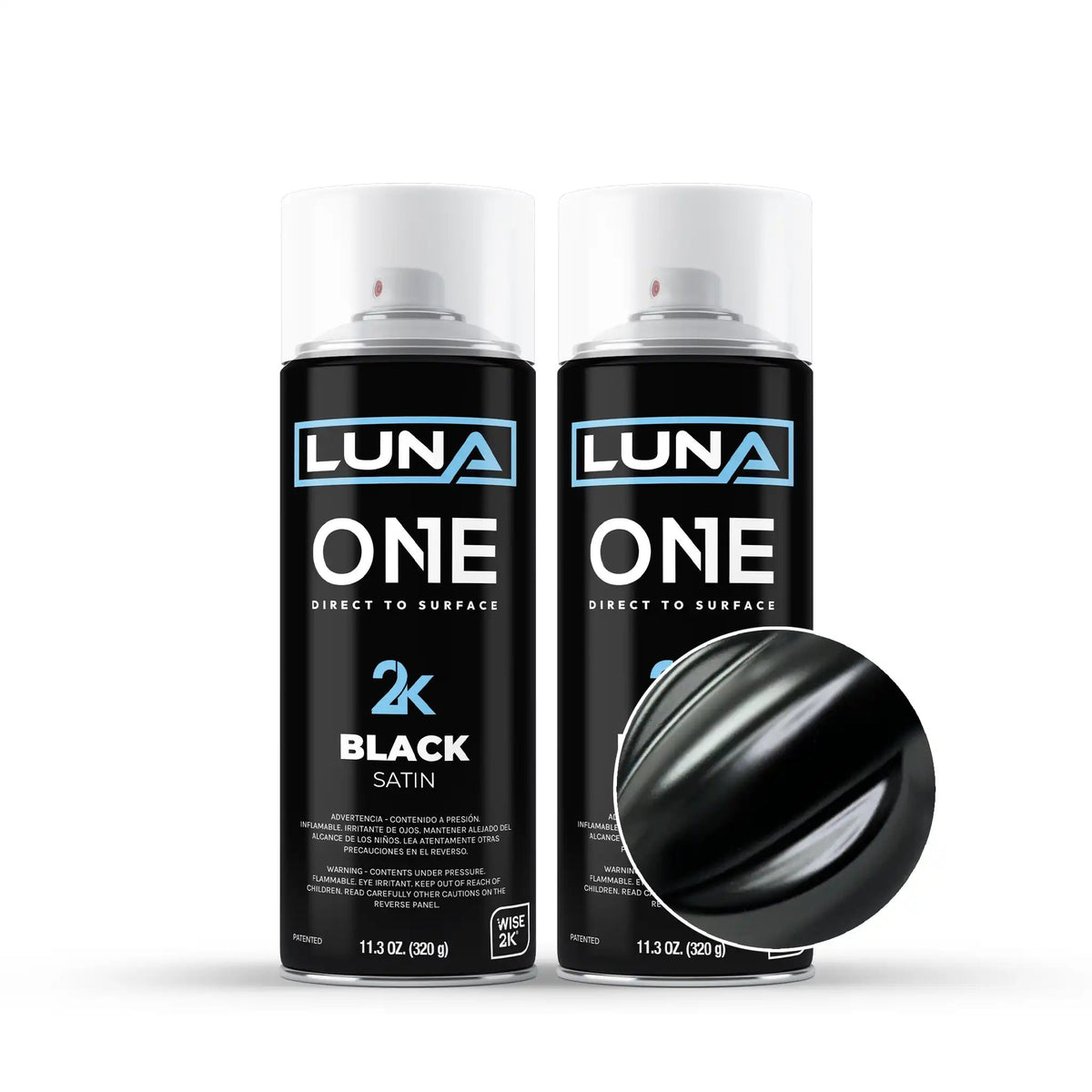 Satin finish Luna One aerosol spray by DipYourCar.com showing a sleek, smooth satin-colored aerosol can with a minimalist design.